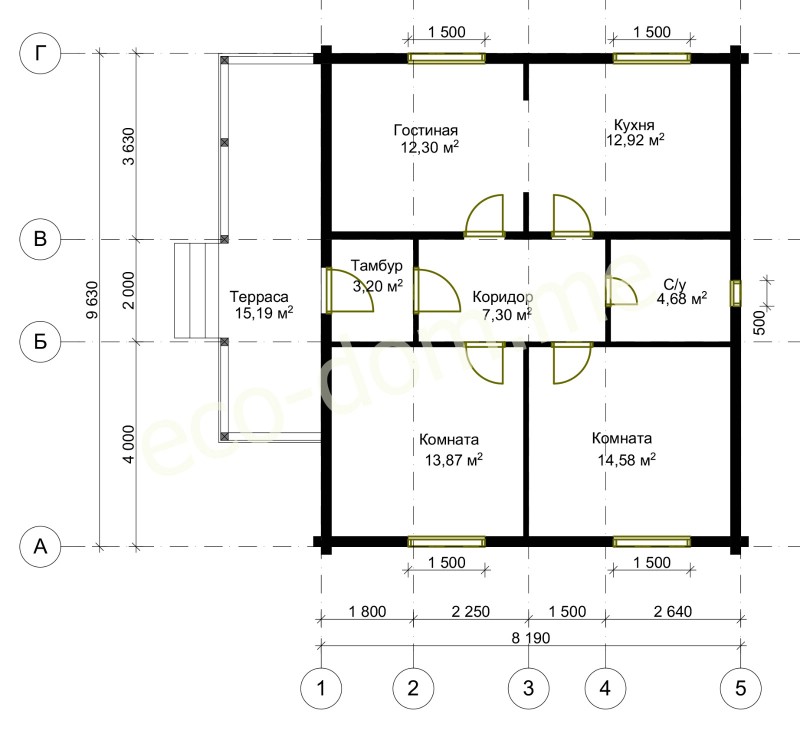 Проект элитного дома из бруса 10х9 № ЭД-85